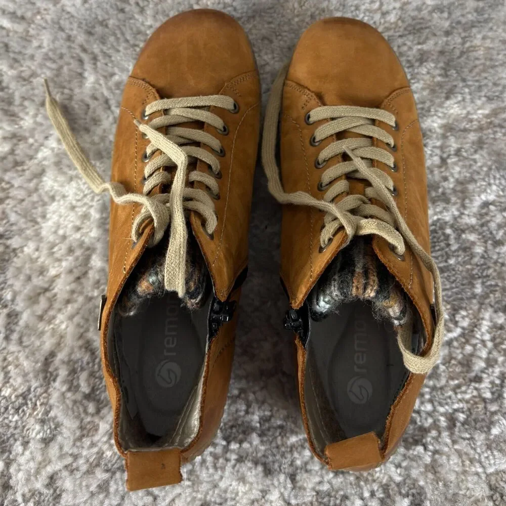 Remonte Tex Womens Size 41/10 Ankle Lace Up Booties Brown Walking Shoes - Picture 7 of 11